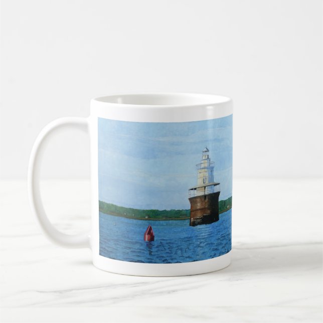 Taza De Café Lubec Channel Lighthosue Painting (Izquierda)