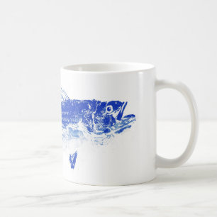 Taza De Café lubina rayada azul