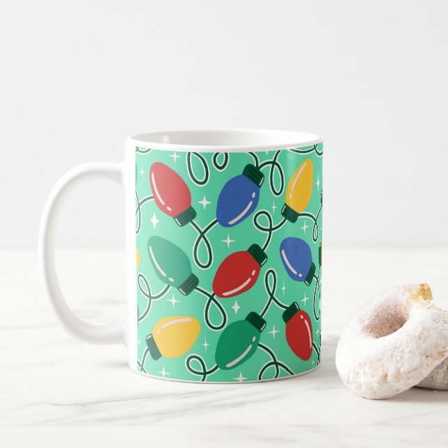 Taza De Café Luces alegres y brillantes (Con donut)
