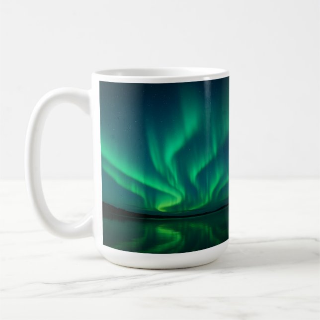 Taza De Café Luces boreales sobre aguas residuales (Izquierda)
