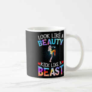 Taza De Café Luces como belleza patea como bestia camiseta muje