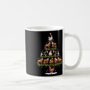 Taza De Café Luces de árbol de Navidad de animales granja de po