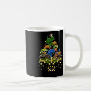Taza De Café Luces de árbol de Navidad de camaleones Festejo Ca