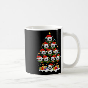 Taza De Café Luces de árbol de Navidad de fútbol divertido Xmas