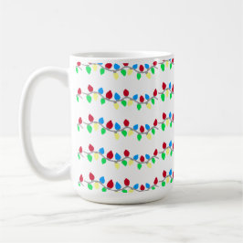 Taza De Café Luces de cadena de Navidades festivos