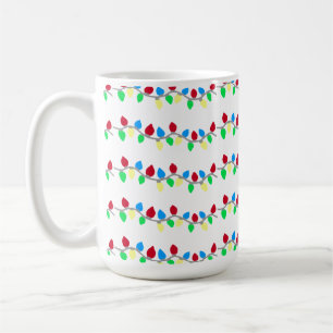 Taza De Café Luces de cadena de Navidades festivos