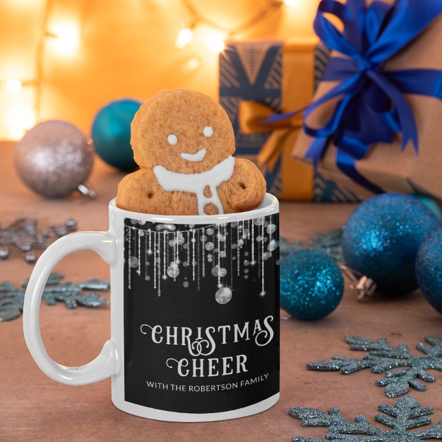 Taza De Café Luces de Cadena Negras Fiesta de Navidad (Subido por el creador)