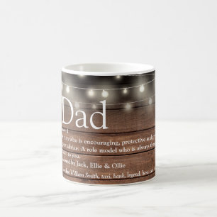 Taza De Café Luces de Cuerda de Madera Rústica Definición Padre