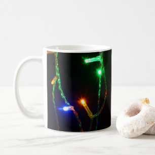Taza De Café Luces de Navidad coloridas