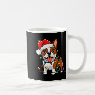 Taza De Café Luces de Navidad de Boston Terrier Xmas Perros Hom