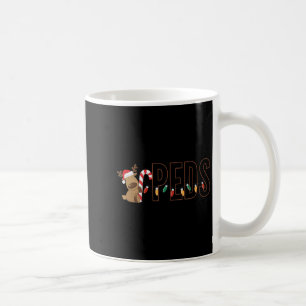 Taza De Café Luces de Navidad de Pediatría Retro Reno Peds Nu
