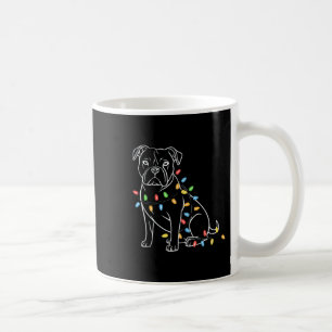 Taza De Café Luces de Navidad de Santa Divertido Pitbull Perro