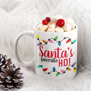 Taza De Café Luces de Navidad divertidas de Santa Claus ayudant