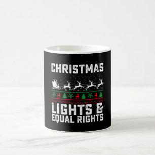 Taza De Café Luces de Navidad e Igualdad de Derechos Feminista