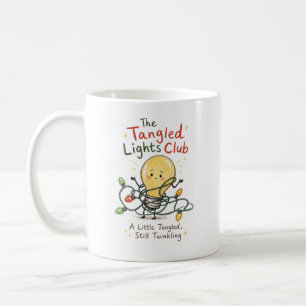 Taza De Café Luces de Navidad enmarañadas acuarela