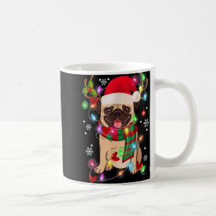 Taza De Café Luces De Navidad Pug árbol Santa Perro Navidad Chi