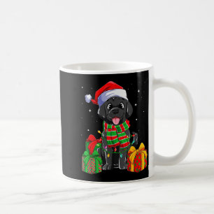 Taza De Café Luces de Navidad Retriever Labrador Negro Xmas Lab