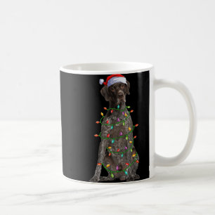 Taza De Café Luces de Navidad Santa Inter Perro Alemán de Pelo 
