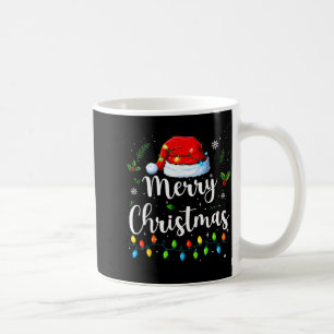 Taza De Café Luces de Navidad Sombrero de Santa Navidad Familia