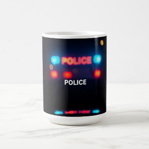 Taza De Café Luces de Policía – Diseño de Emergencia Nocturna I