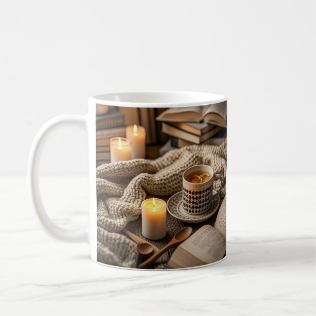 Taza De Café Luces de velas cálidas y acogedoras Boho (Izquierda)