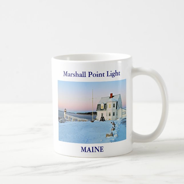 Taza De Café Luces Marshall Point, Maine Mug (Derecha)
