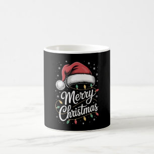 Taza De Café Luces Navideñas Sombrero de Santa Navidad Familia