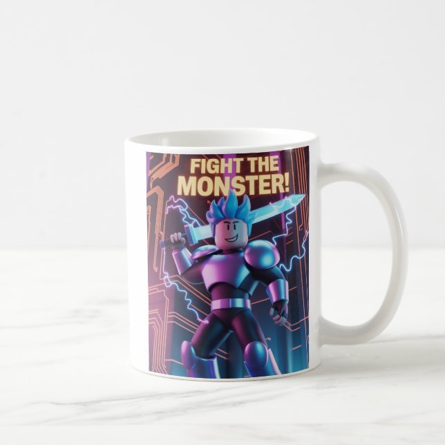 Taza De Café Lucha contra el monstruo  (Derecha)
