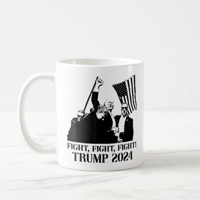 Taza De Café Lucha contra Trump en 2024 - Presidente Trump (Izquierda)