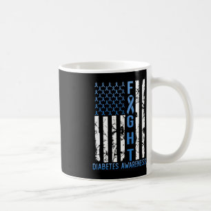 Taza De Café Lucha de apoyo EEUU Bandera Tipo 2 Diabetes Tipo 1