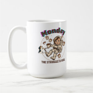 Taza De Café Lucha Espacial del Lunes Astronauta Café y Cachorr