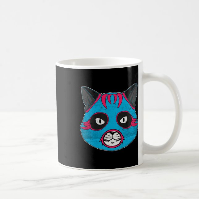 Taza De Café Lucha libre un gato usa máscara de lucha de Luchad (Derecha)