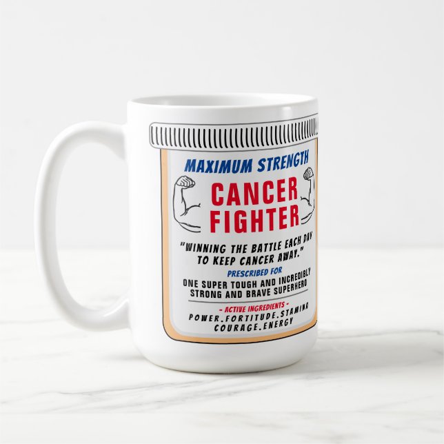 Taza De Café Luchador contra el cáncer Inspirador regalo café t (Izquierda)