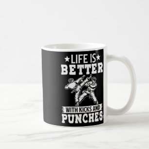 Taza De Café Luchador de karate patadas y puñetazos