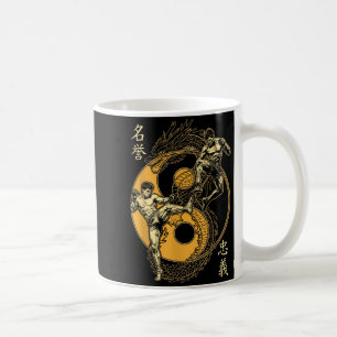 Taza De Café Luchador de MMA Dragón Yin Yang Patada de Rodilla 