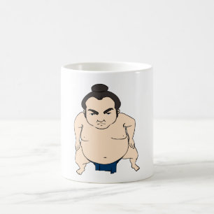 Taza De Café Luchador japonés del sumo del dibujo animado