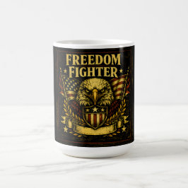 Taza De Café Luchador por la Libertad – Orgullo Defensor Americ