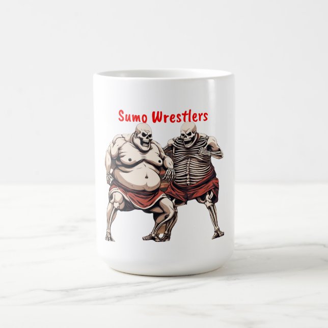 Taza De Café Luchadores De Sumo Skeleton En Acción (Centro)