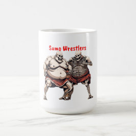 Taza De Café Luchadores De Sumo Skeleton En Acción