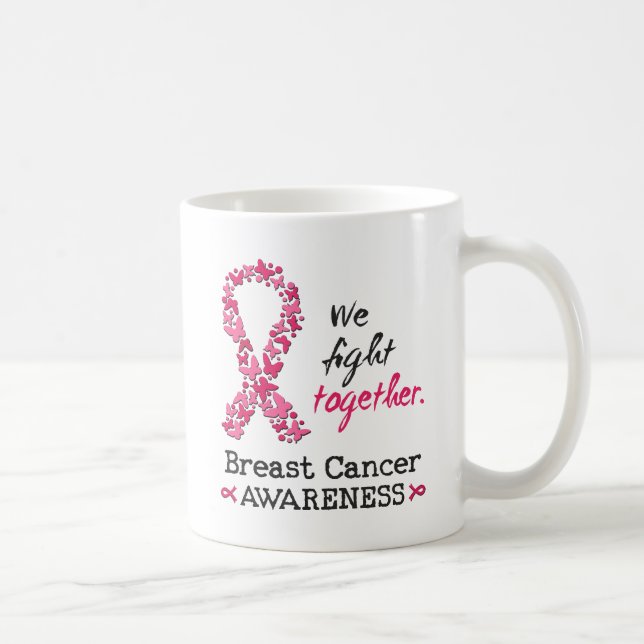 Taza De Café Luchamos juntos contra el cáncer de mama (Derecha)