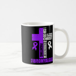 Taza De Café Luchando contra luchadores de Fibro cristianos ang