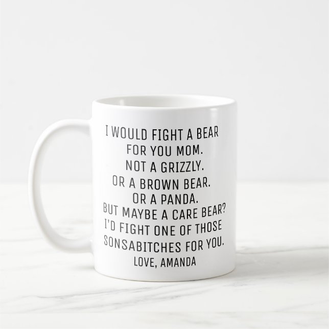 Taza De Café Lucharía con un oso por ti, madre. (Izquierda)