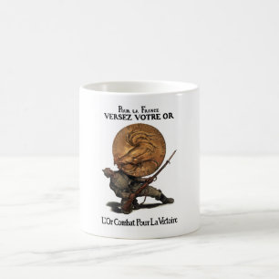 Taza De Café Luchas del oro para la victoria -- WW1 francés