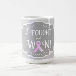 Taza De Café Luché y gané   Sobreviviente del cáncer de mama