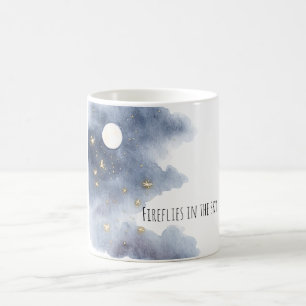 Taza De Café Luciérnagas en la Luna Alta en el Cielo