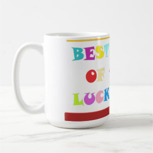 Taza De Café Luck Charm mensaje de felicitación amarillo