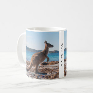 Taza De Café Lucky Bay Kangaroo en la playa, Australia