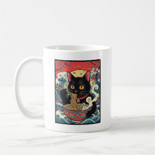 Taza De Café Lucky Cat Ramen Noodle Art
