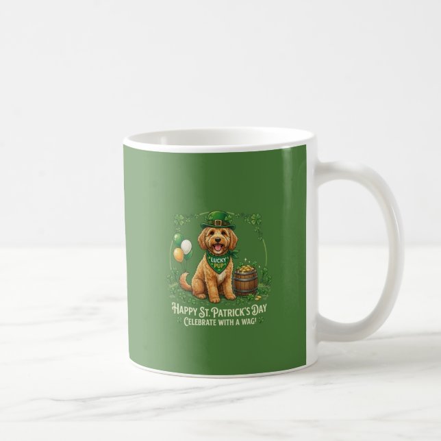 Taza De Café Lucky Cockapoo Día de San Patricio (Derecha)