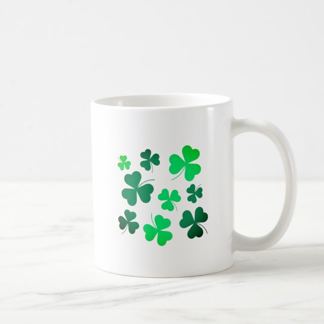 Taza De Café Lucky Green Clover Shamrock Irlanda Irlanda (Derecha)